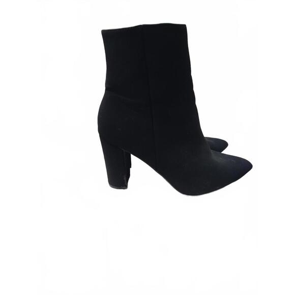 Black Women's Ankle Boots with Block Heel - Picture 2 of 7